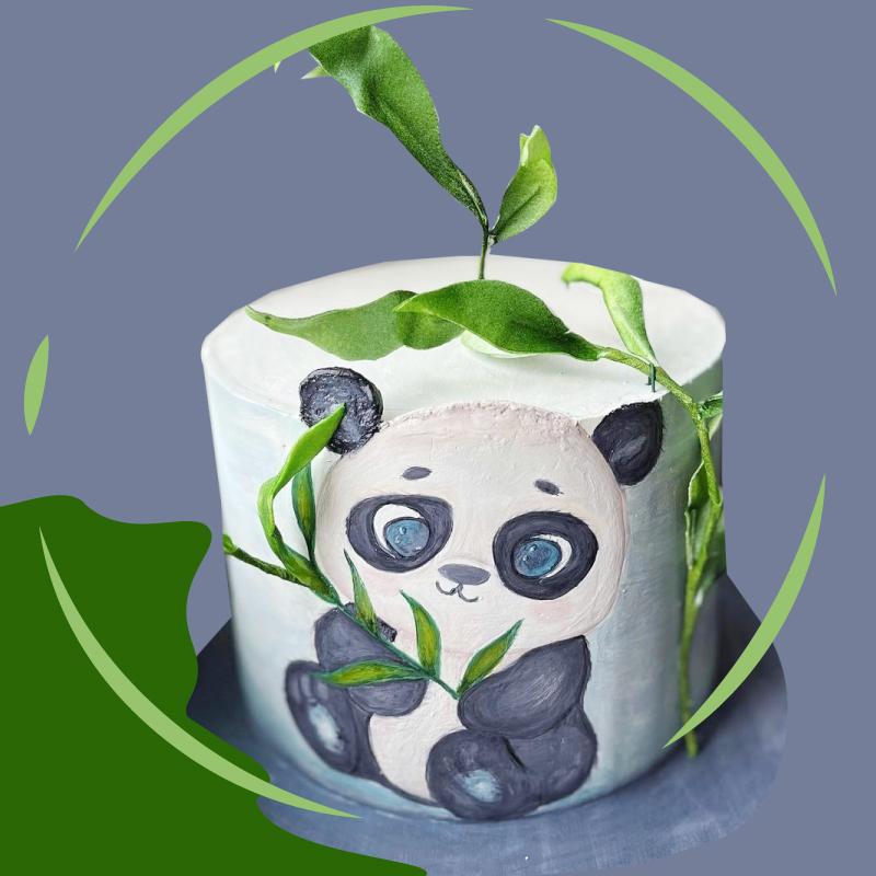 Panda Cake with Marzipan Decorations