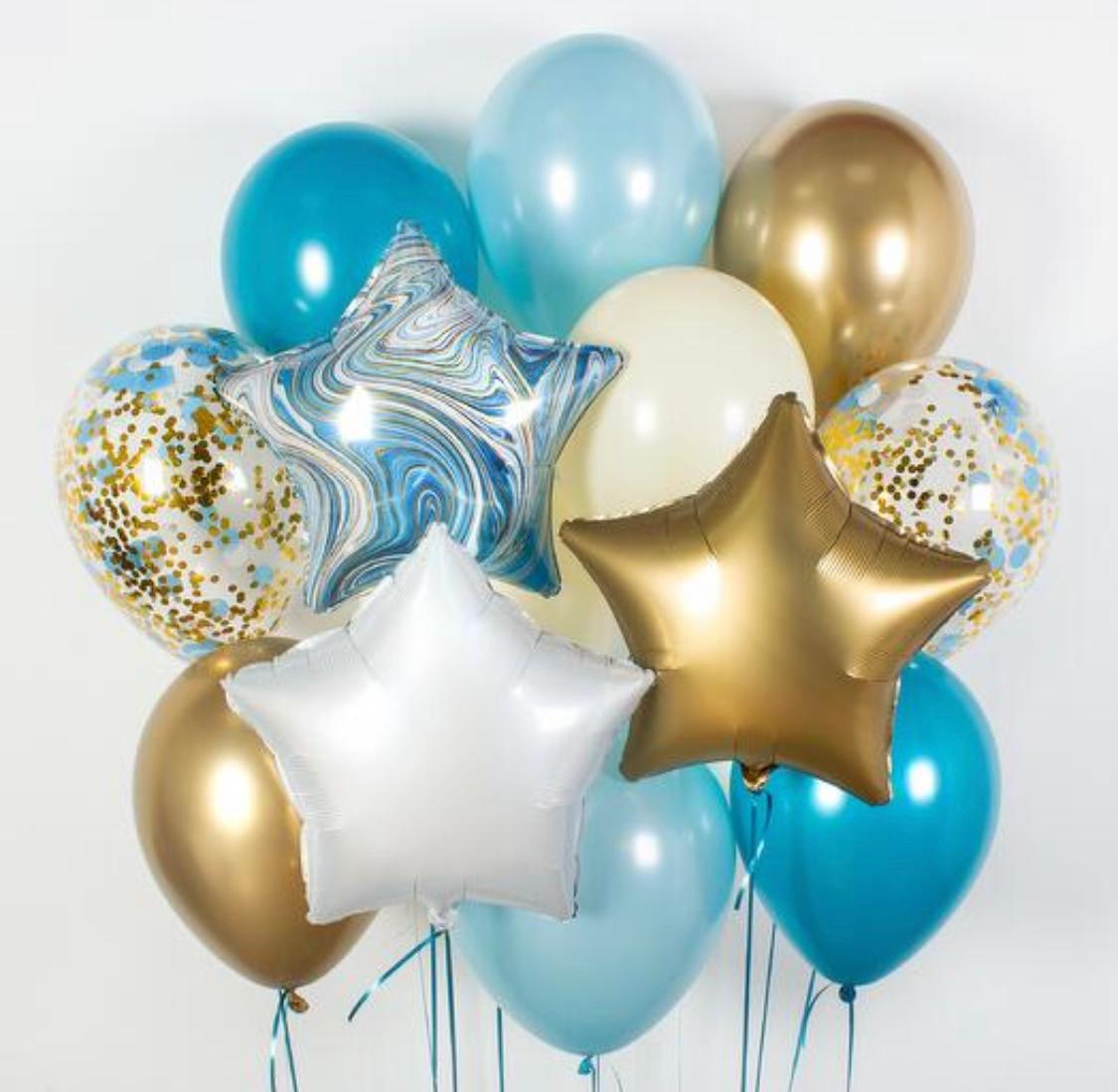 Elegant Gas Balloon Set with Star Shapes