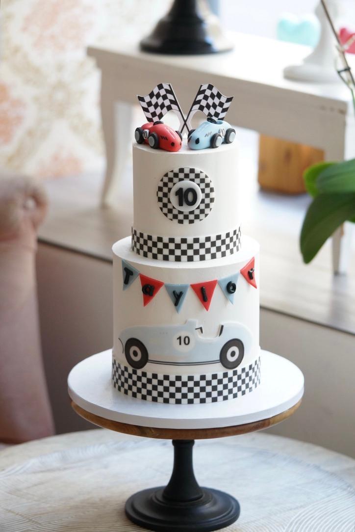 Race Car Themed Birthday Cake