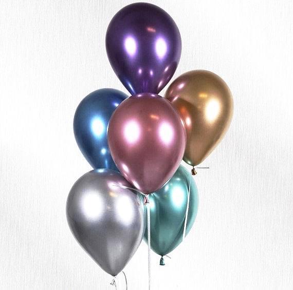 Chrome Helium Balloons Set