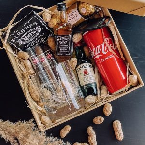 gift box with coca cola and jack daniels